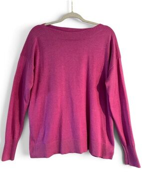 Staccato Off-the-Shoulder Sweater in Fuchsia